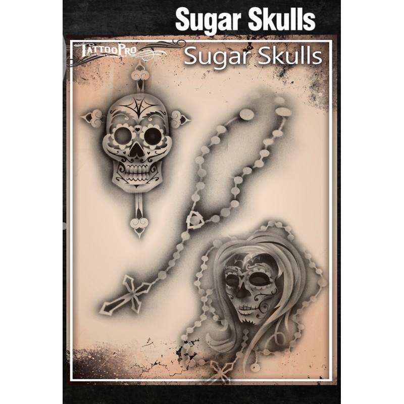  Airbrush  Tattoo  Pro  Stencil  Sugar Skulls